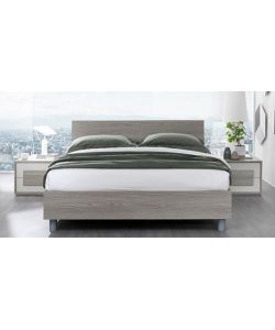 MCS Letto matrimoniale Pianosa Grigio Reina e Cenere 160x190 cm