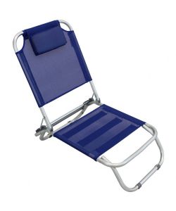 Spiaggina Regolabile in Alluminio Blu - 56x47x20/72 cm
