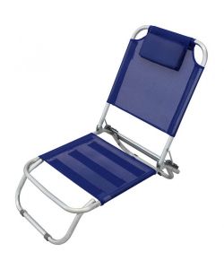 Spiaggina Regolabile in Alluminio Blu - 56x47x20/72 cm