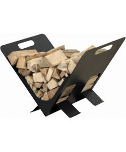 Mille Portalegna in Acciaio Nero - 40x32x45 cm per Caminetti