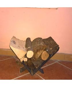 Mille Portalegna in Acciaio Nero - 40x32x45 cm per Caminetti