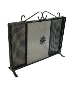 Parascintille antracite per caminetto 90x50 cm con ante pieghevoli