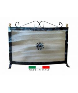 Pegoraro Parascintille in Ferro Battuto - Grigio Spazzolato 60x46 cm