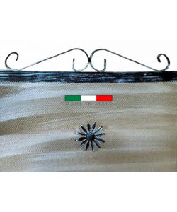 Pegoraro Parascintille in Ferro Battuto - Grigio Spazzolato 60x46 cm