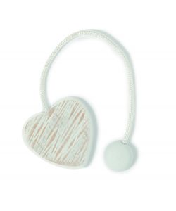 Calamita Cuore Legno Bianco (Con Corda)