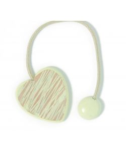 Calamita Cuore Legno Beige (Con Corda)