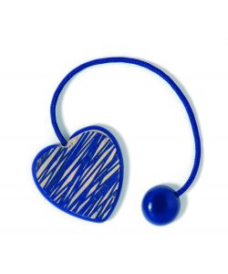 Calamita Cuore Legno Azzurro (Con Corda)