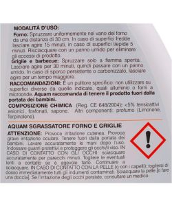 AQUAM Set Sgrassatore Forno e Griglie 1000 ml con Panno Lattice Soft