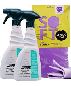 AQUAM Kit detergente spray infissi e tapparelle 1000 ml con panno SOFT