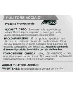 Aquam Pulitore Acciaio Spray 500ml con Film Protettivo Anti-Graffio