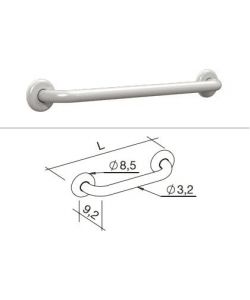 K Design Corrimano lineare in acciaio bianco 100 cm per montaggio parete