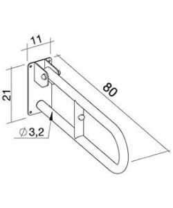 K Design Barra ribaltabile bianca 80 cm in acciaio laccato a muro