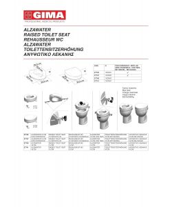 GIMA Rialzo WC 14 cm con coperchio e sistema di fissaggio bianco