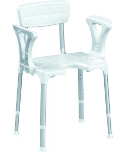 Arredo Stock Sedia da Doccia Regolabile Bianco con Braccioli 46x33,5 cm