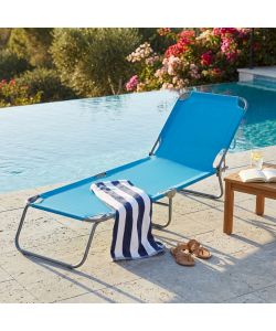 Lettino Mare Azzurro 188x55cm - Regolabile per Massimo Relax