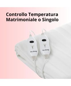 Innoliving Scaldaletto Elettrico Singolo Poliestere Bianco 150x80 cm