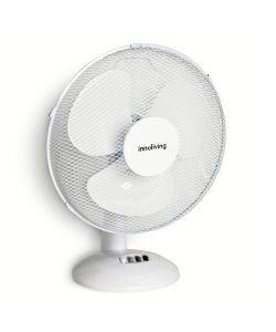 Innoliving Ventilatore da Tavolo 40cm Bianco 45W con 3 Velocit� e Oscillazione