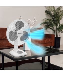 Innoliving Ventilatore da Tavolo 40cm Bianco 45W con 3 Velocità e Oscillazione