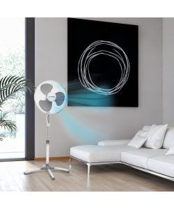 Innoliving Ventilatore piantana 45W 40cm bianco con 3 pale e oscillazione