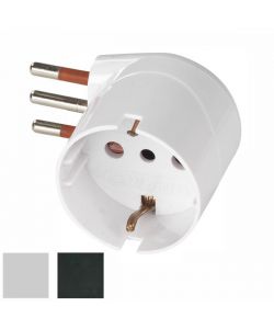 Adattatore Schuko 10A 2P+T Bianco a 90 Rosi