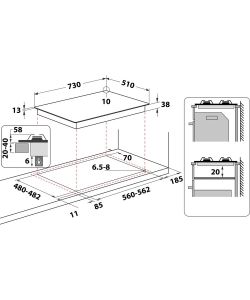 Indesit Piano Cottura Inox 5 Fuochi a Gas - Accensione Elettronica