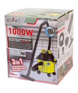 KOMBO Aspiratore 3 in 1 1000W 10L Multicolore per Solid e Liquidi