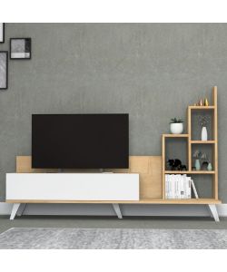 Mobile porta Tv con libreria Bingo rovere 160 cm.