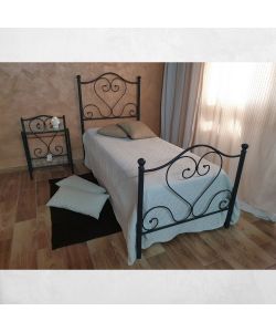 Letto singolo ferro battuto nero oro