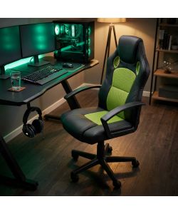 Cosma Poltrona Gaming Uncharted Verde Lime con Braccioli 61x65x104 h