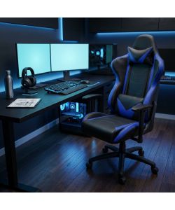 Cosma Poltrona da Gaming Fallout Blu e Nera con Braccioli 69,5x71,5 cm