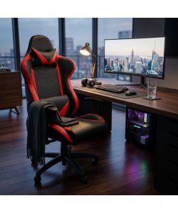 Cosma Poltrona Gaming Fallout Rosso e Nero 69.5x71.5x121-129 cm