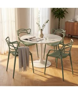 Cosma Poltrona Lily Verde con Braccioli 54x53x83 cm in Plastica