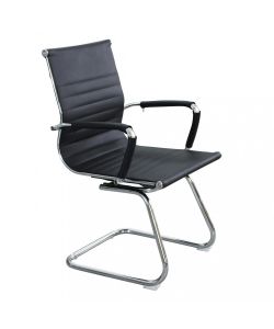 Cosma Poltrona da Ufficio Kyra Nero con Braccioli e Base Cromata 60x60x95