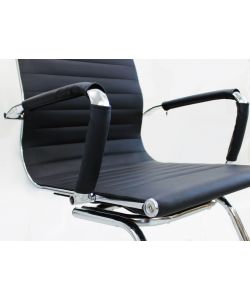 Cosma Poltrona da Ufficio Kyra Nero con Braccioli e Base Cromata 60x60x95