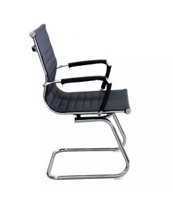 Cosma Poltrona da Ufficio Kyra Nero con Braccioli e Base Cromata 60x60x95