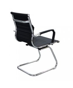 Cosma Poltrona da Ufficio Kyra Nero con Braccioli e Base Cromata 60x60x95