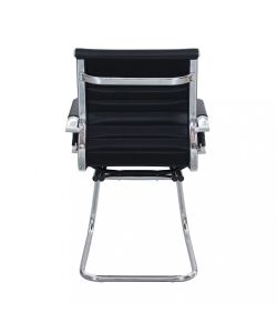 Cosma Poltrona da Ufficio Kyra Nero con Braccioli e Base Cromata 60x60x95