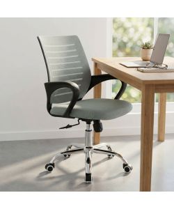 Cosma Poltrona da Ufficio Melody Nero con Braccioli e Base Cromata
