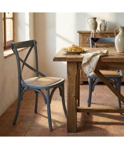 Cosma Sedia Cross Grigia in Legno Senza Braccioli 46x42x87 cm