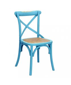 Cosma Sedia Cross Azzurra in Legno Moderno 46x42x87 cm senza braccioli