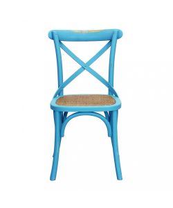 Cosma Sedia Cross Azzurra in Legno Moderno 46x42x87 cm senza braccioli