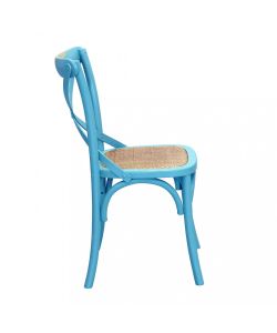 Cosma Sedia Cross Azzurra in Legno Moderno 46x42x87 cm senza braccioli