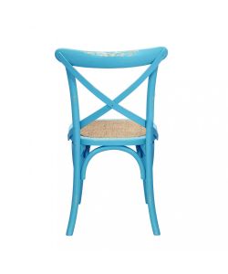 Cosma Sedia Cross Azzurra in Legno Moderno 46x42x87 cm senza braccioli