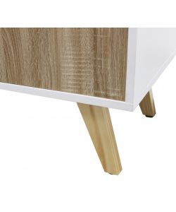 Cosma Mobile Elton Soggiorno 3 Ante Bianco e Naturale 150x75 cm