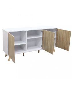 Cosma Mobile Elton Soggiorno 3 Ante Bianco e Naturale 150x75 cm