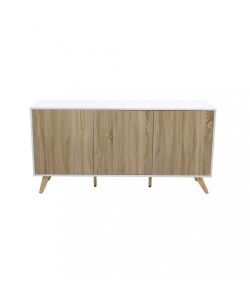 Cosma Mobile Elton Soggiorno 3 Ante Bianco e Naturale 150x75 cm