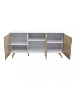Cosma Mobile Elton Soggiorno 3 Ante Bianco e Naturale 150x75 cm