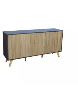 Cosma Mobile Soggiorno Elton 3 Ante Grigio Naturale 150x75 cm Antracite