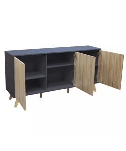 Cosma Mobile Soggiorno Elton 3 Ante Grigio Naturale 150x75 cm Antracite