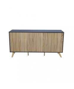 Cosma Mobile Soggiorno Elton 3 Ante Grigio Naturale 150x75 cm Antracite
